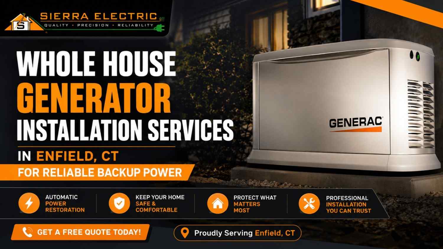 Whole House Generator Installation Services in Enfield CT for Reliable Backup Power
