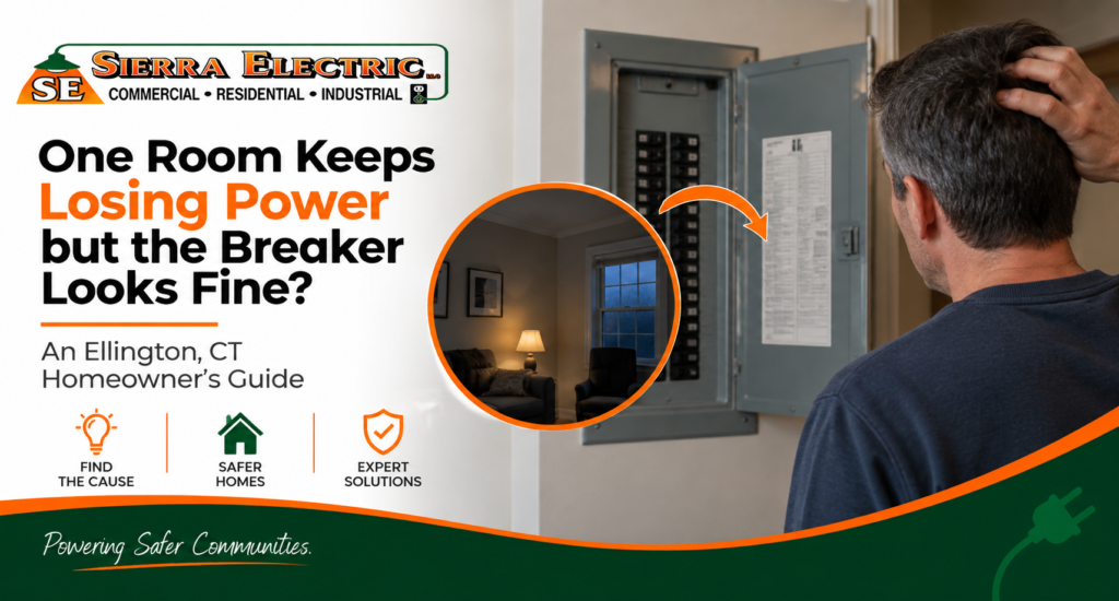 Room losing power in Ellington CT
